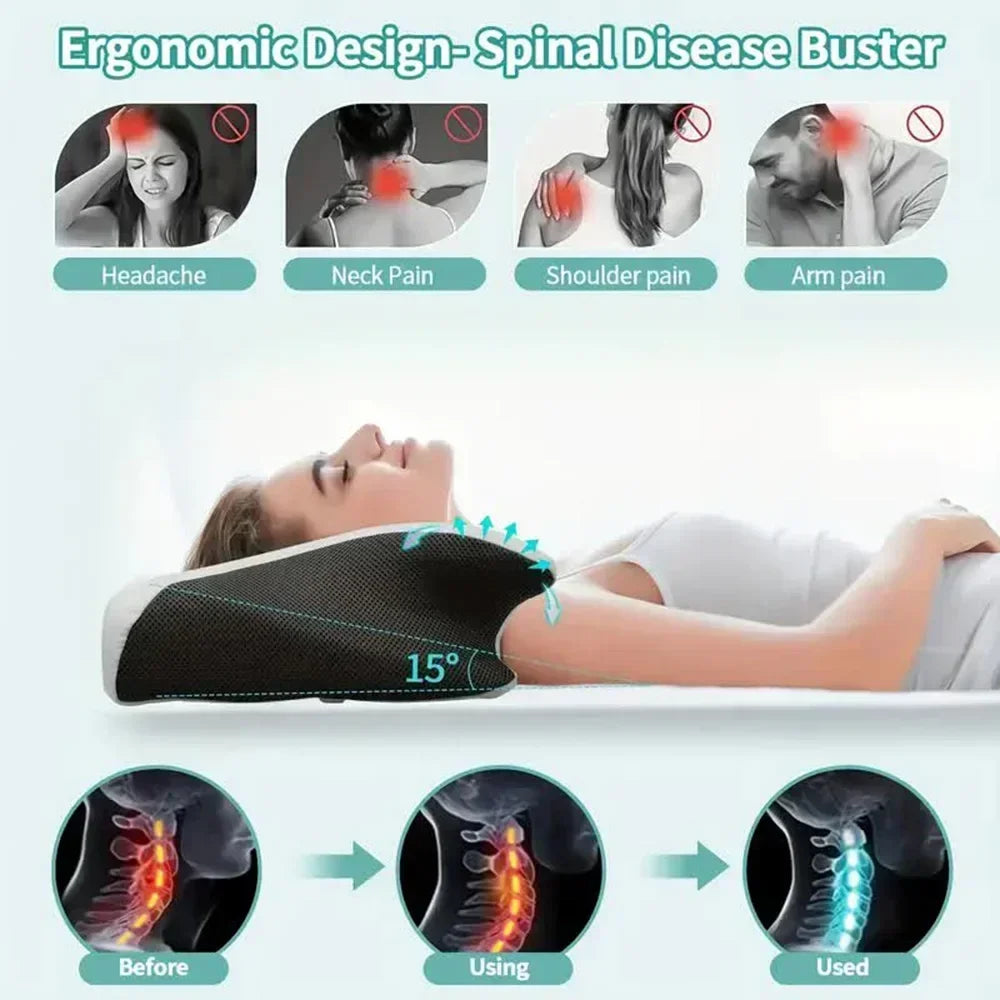 Butterfly Memory Cotton Neck Pillow Ergonomic Contoured Slow Rebound Cervical Pillow For All Sleep Positions Shoulder Relief