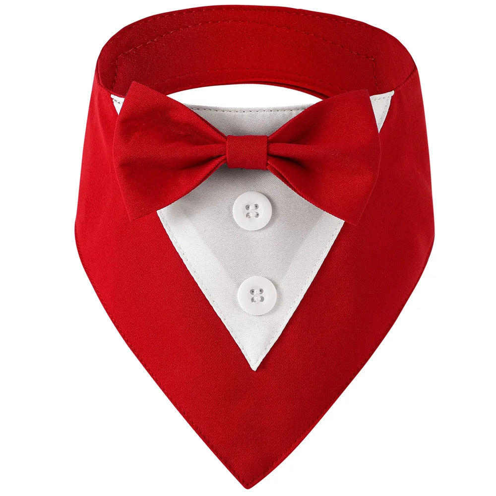 Sucado Handsome Wedding Pet Dog Bandana Elegant Suit Bowtie Luxury Triangular Scarf Collar Engagement Party Gifts Accessories