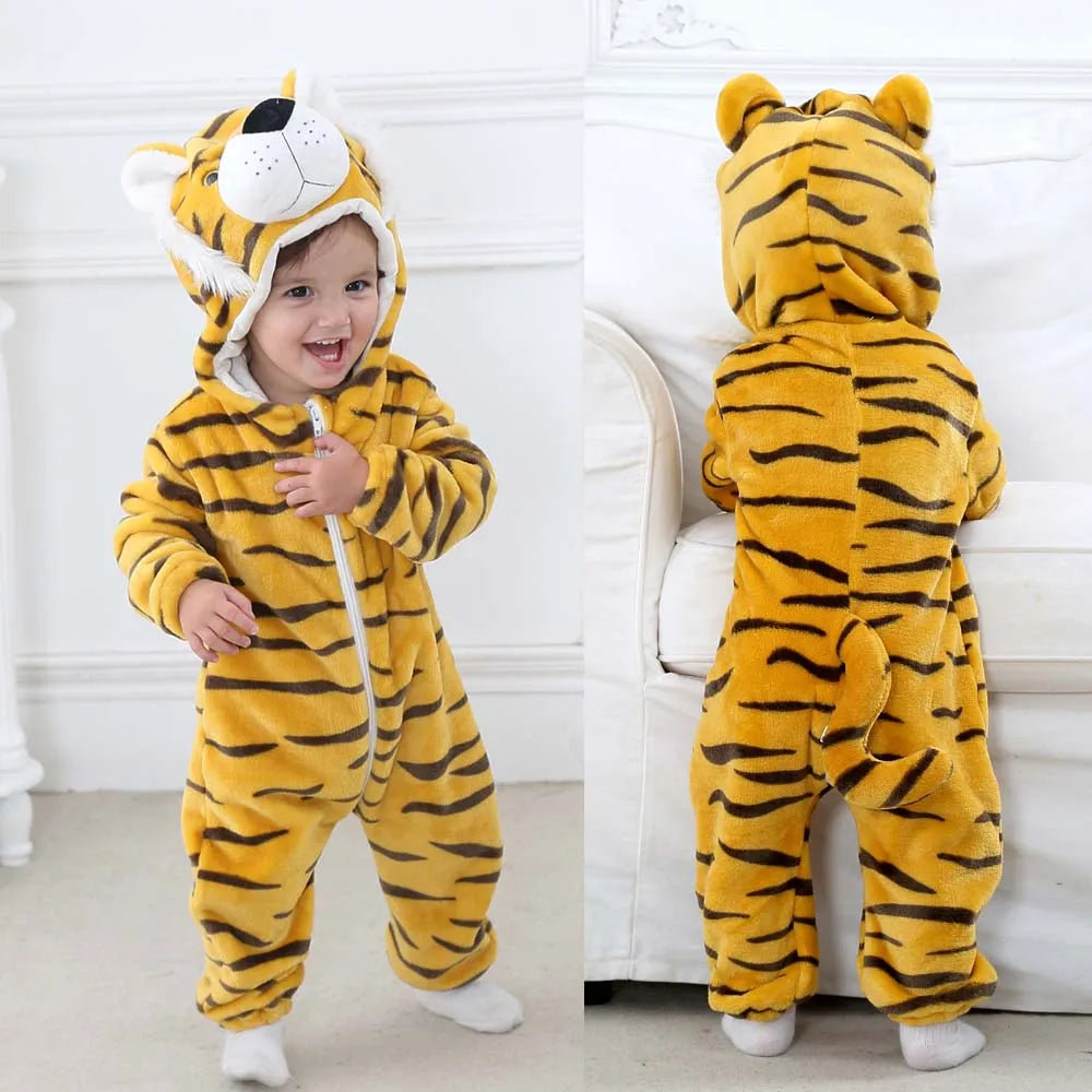 0 to 4 Years Baby Pajamas Winter Cartoon Sleeping Clothes Boys Dinosaur Pijamas Onesies Girls Clothes Toddler Night Bodysuits