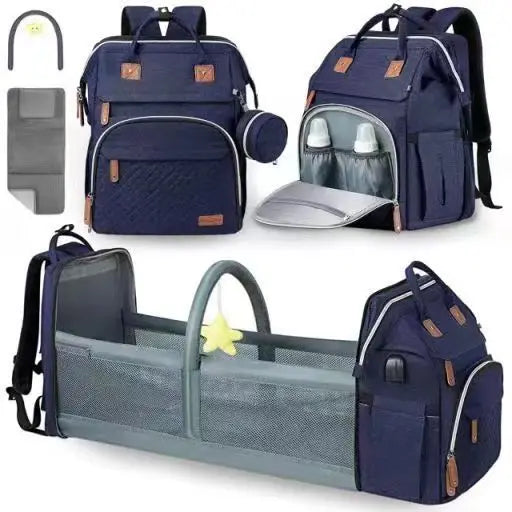 Mommy Diaper Bags Baby Bed Mother Large Capacity Nappy Milk Bottle Backpacks with Changing Mat Convenient Baby Nursing Bags