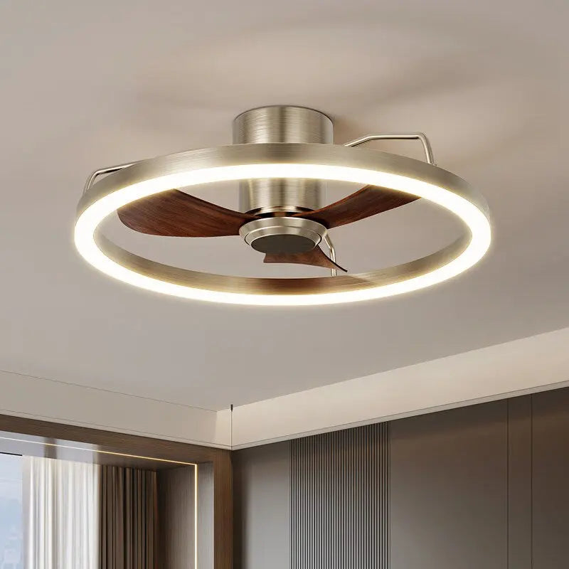 20" Ceiling Fan with LED Light Flush Mount DC Motor 6-Speed Remote Control Dimmable Fan Lamp for Home Kitchen Bedroom Living Roo