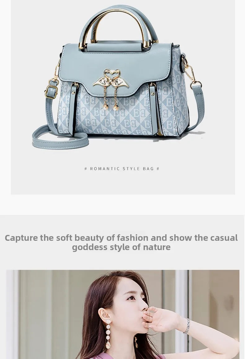 Women's Handbag, New Fashion Trend, Embossed Solid Color, Versatile Casual Shoulder and Crossbody Bag for Women