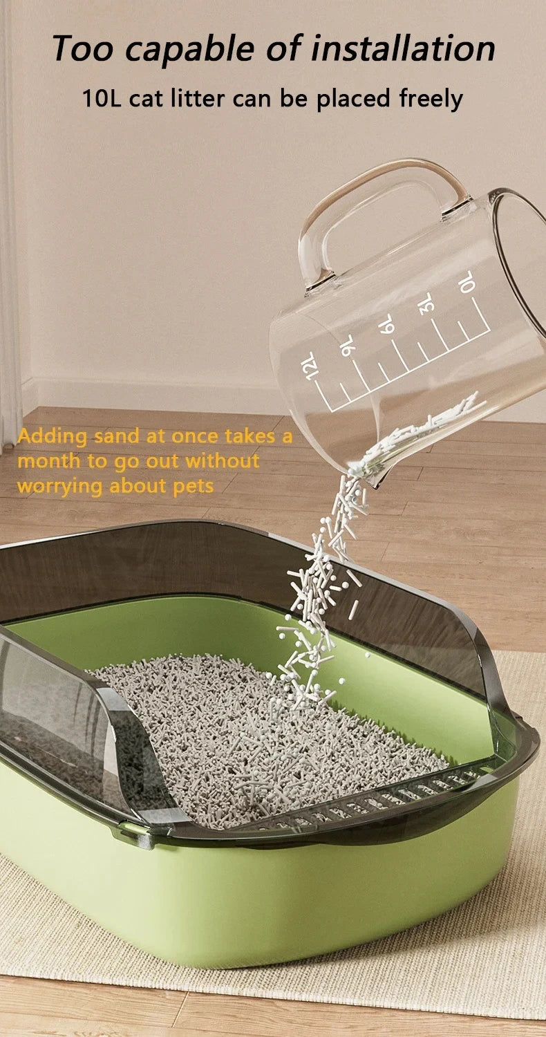 Cat Litter Box Semi-enclosed Thickening Kitty Sandbox High Side Splashproof Pet Bedpans Supplies Pet Toilet Kitten Tray Bedpan