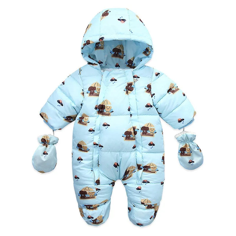 Ircomll Hight Quality Newborn Baby Winter Clothes Snowsuit Warm Fleece Hooded Romper Cartoon Lion Jumpsuit Toddler Kid Outfits