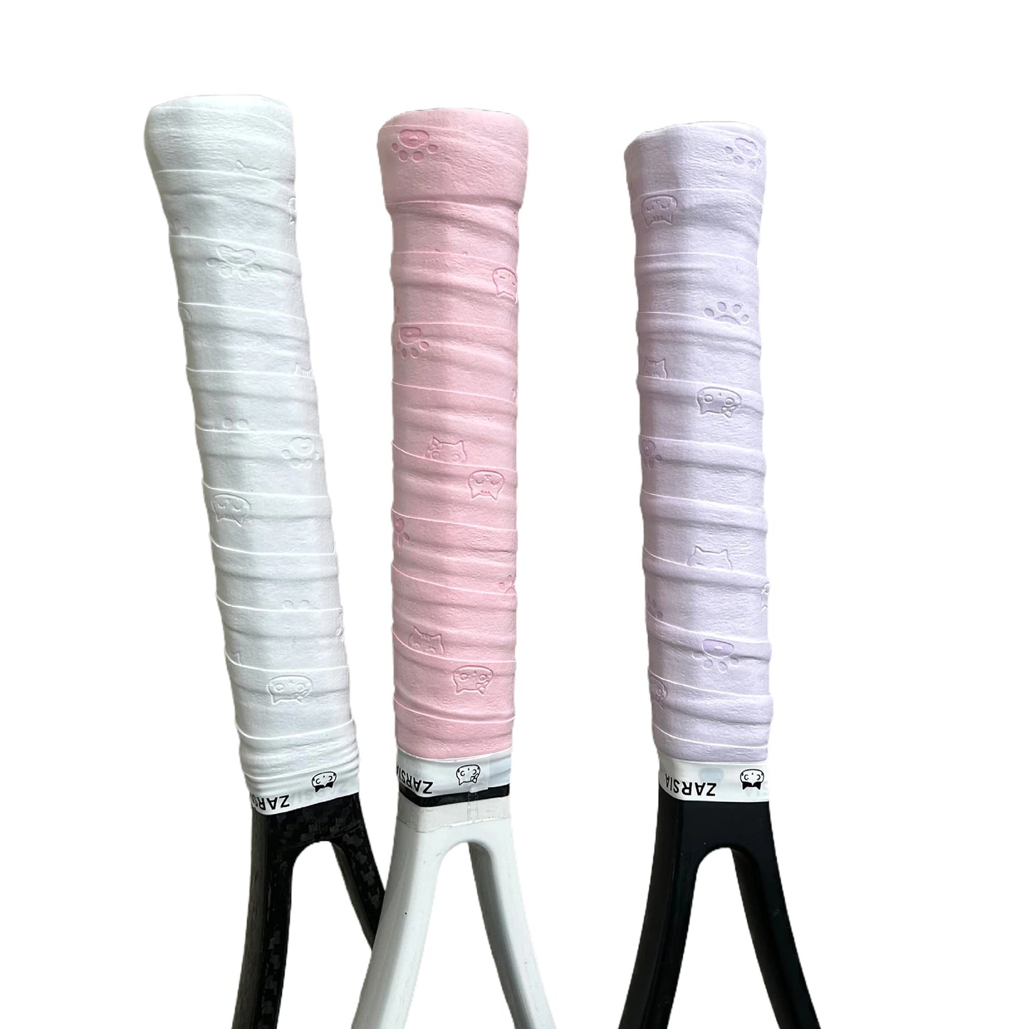 3/15/50Pcs ZARSIA NEW 2024 Embossed Sticky Tennis Overgrips,Badminton Racket Over Grip Anti-slip Cat Cartoon Sweatbands
