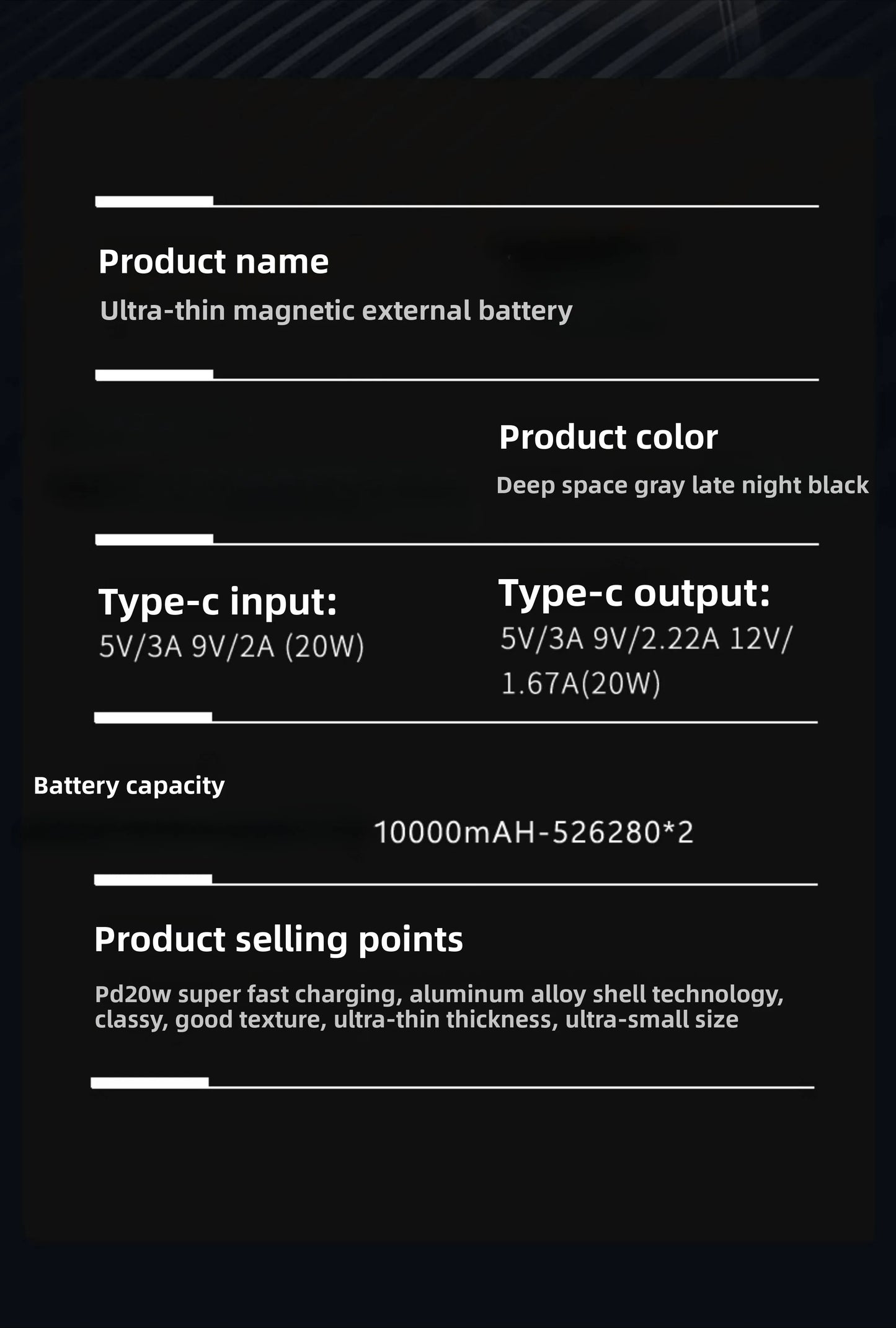 Taepiaai 10000mAh Magnetic Wireless PowerBank Ultra Thin Portable CCC Certified Super Fast Charging LED Display Pack for MagSafe