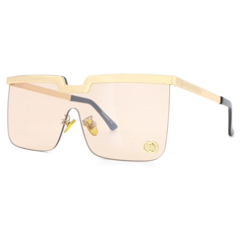Rimless Sunglasses Rectangle Fashion Popular Women Shades Large Square Sun Glasses For Female Male Summer Traveling Oculos