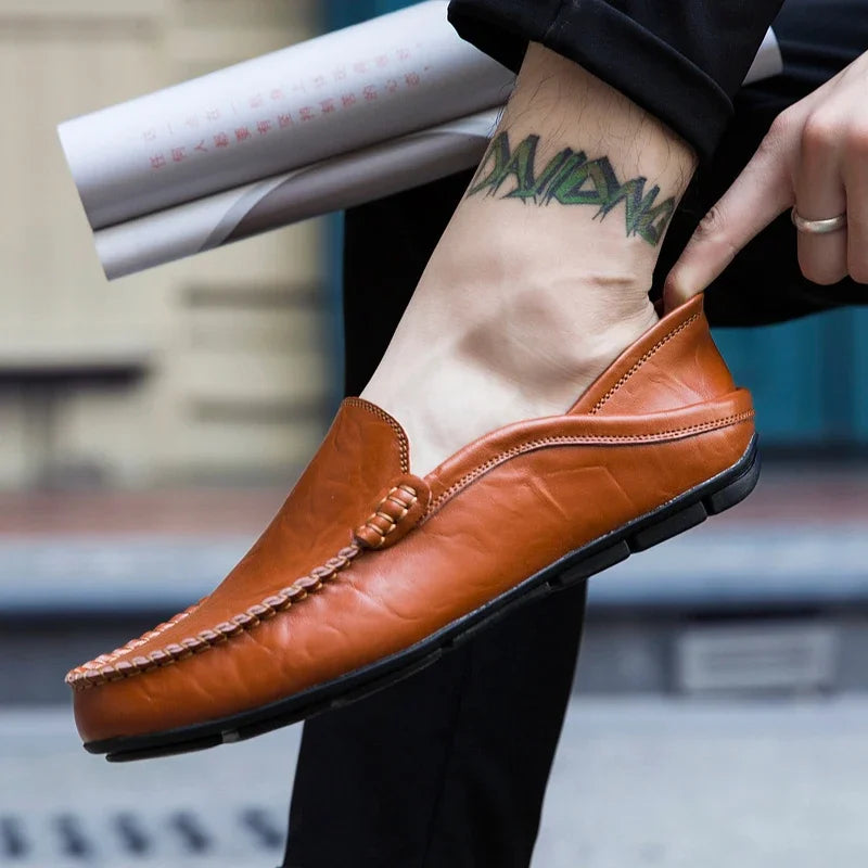 Men Shoes Casual Leather Mens Loafers Moccasins Designer Slip on Boat Shoes High Quality Chaussure Homme