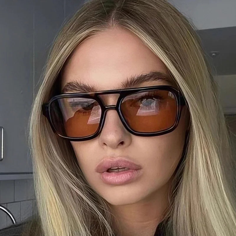 Classic Rectangle Sunglasses Women Men Fashion Vintage Sun Glasses Female Male Designer Casual Travel Shades Oculos De Sol