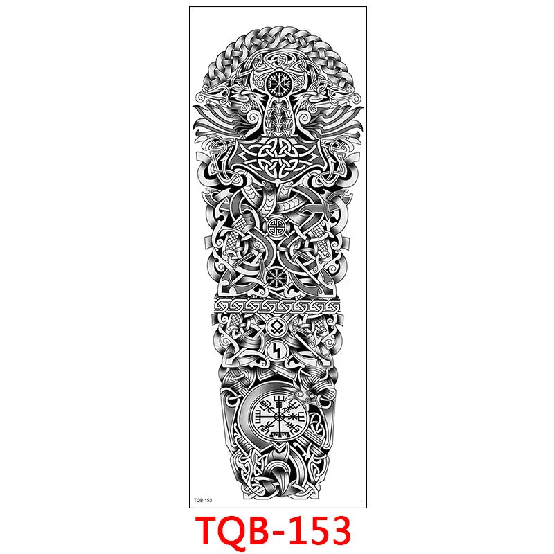 Waterproof Temporary Tattoo Stickers Clock Eye Large Arm Tattoo for Men Women Tiger Animal Fake Tatoo Sleeve