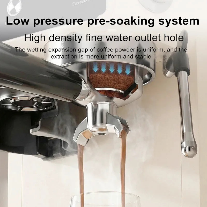 20Bar Semi-Auto Espresso Machine Smart Touch Control with Built-in Grinder, Cold/Hot Brew, Milk Frother for Home/Office