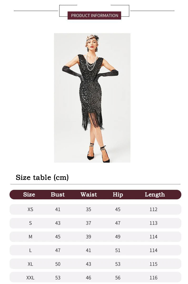 New Arrivals Women's 1920s 30S Sequin Fringed Beaded Flapper Gatsby Cocktail Dress Wedding Formal Party Dresses