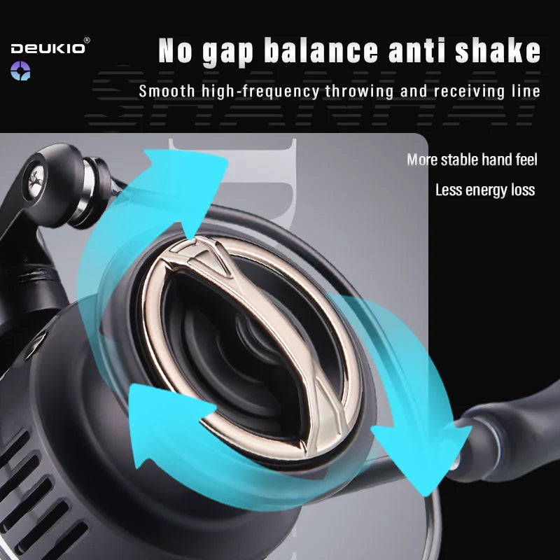 DEUKIO Ultralight Spinning Fishing Reel 172g Carbon Fiber Body 12KG Max Drag 5.2:1 7+1BB Metal Spool Long Cast Saltwater Lure