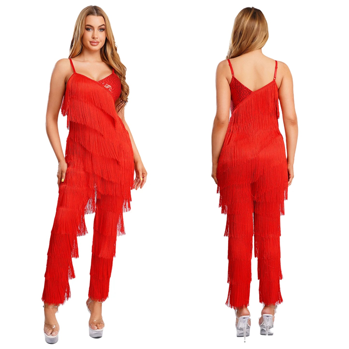 Halloween Hippie Costume womne Vintage 70s Disco Stage Performance Dancing Jumpsuit Singer Sequins Tassel Tango Cha-cha Costumes