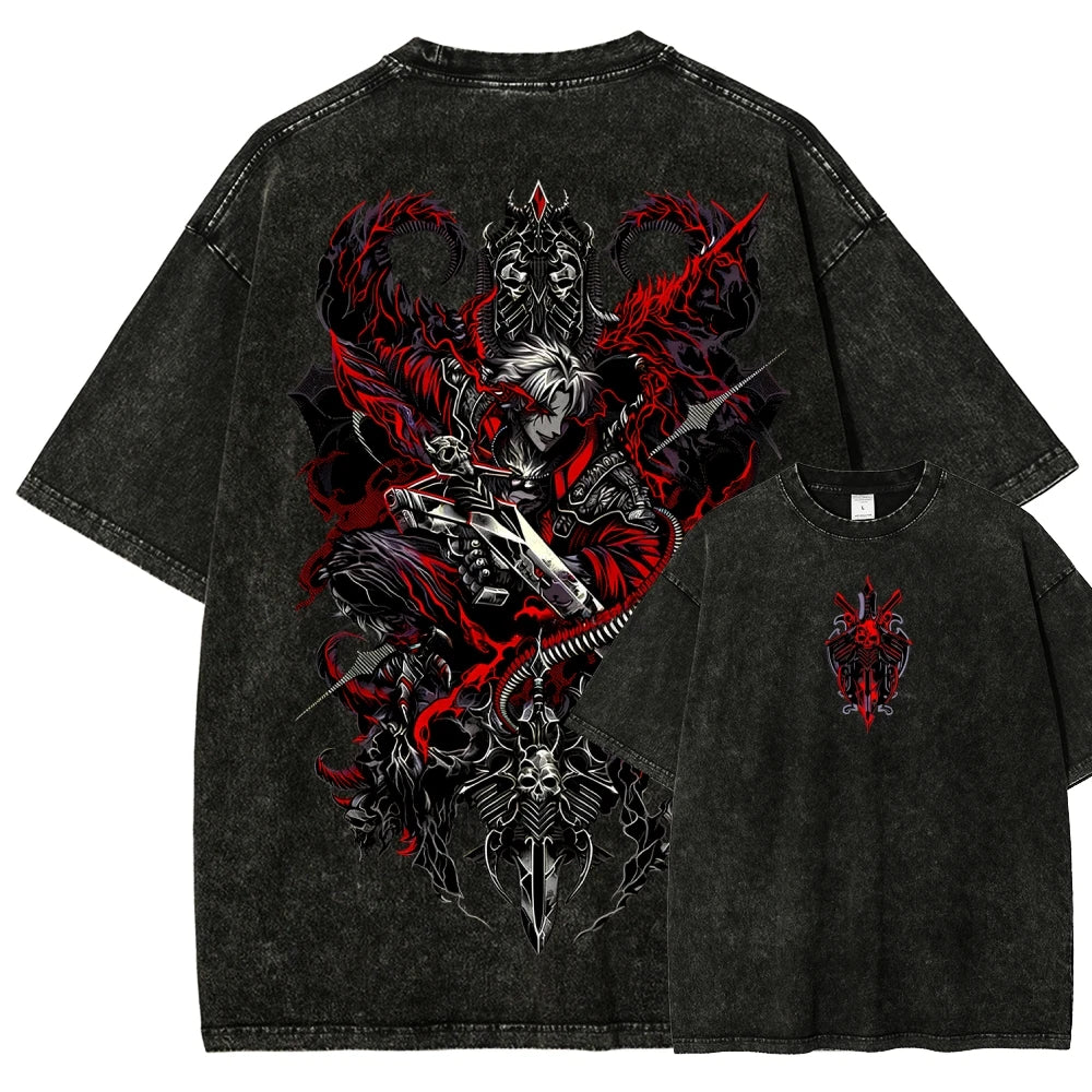 Devil May Cry Washed T-shirt 2026 New Model personality Clothes shirt Year round clothing Streetwear Trendy high quality Couples