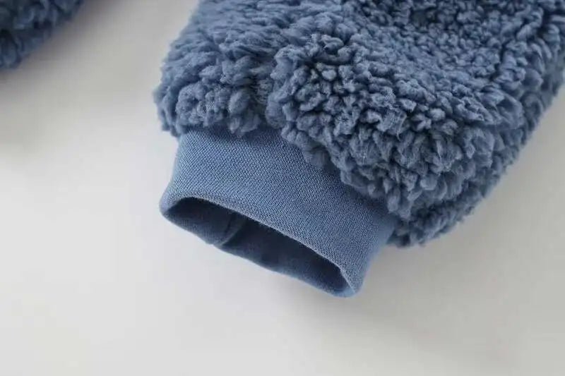 Newborn Baby Winter Warm Romper Girl Overall Polar Fleece Clothes Boys Jumpsuit Costume Infant Rabbit Pajamas Jacket 3-12 Month