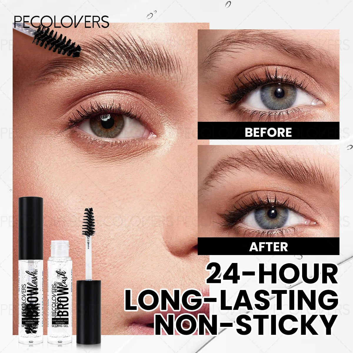 1PC Eyebrow Gel with Brush - Mild Formula, Light and Non-sticky, Strong Styling, Waterproof, Suitable for All Skin Types