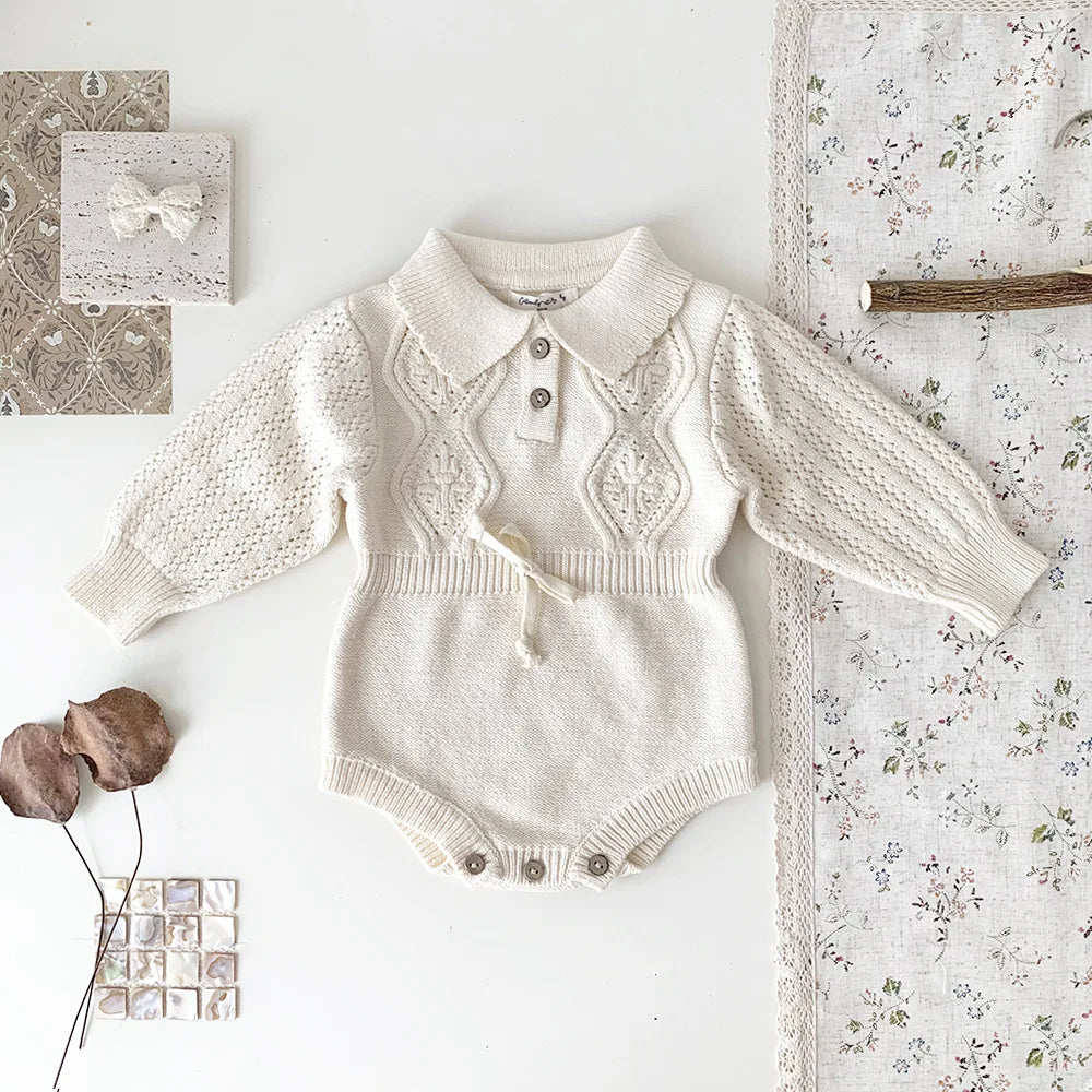 Spring Newborn Infant Toddler Baby Girl Boy Rompers Warm Knit Jumpsuit Long Sleeve Soft Outfits Clothing Baby Winter knit Romper