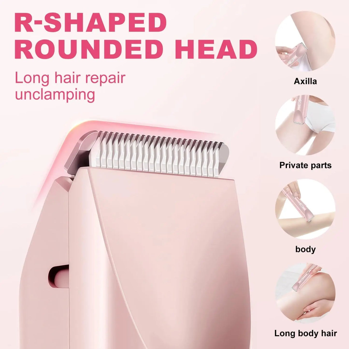 2 in 1 Electric Razor Woman Shaver Painless Waterproof Leg Bikini Body Hair Trimmer Lady Facial Mustache Epilator Hair Remover