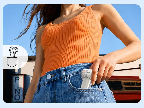 ORICO Portable Handheld Turbo Fan TEC Semiconductor Cold Cooling Mini Pocket Fan 120 Speed Digital Display Rechargeable Travel O