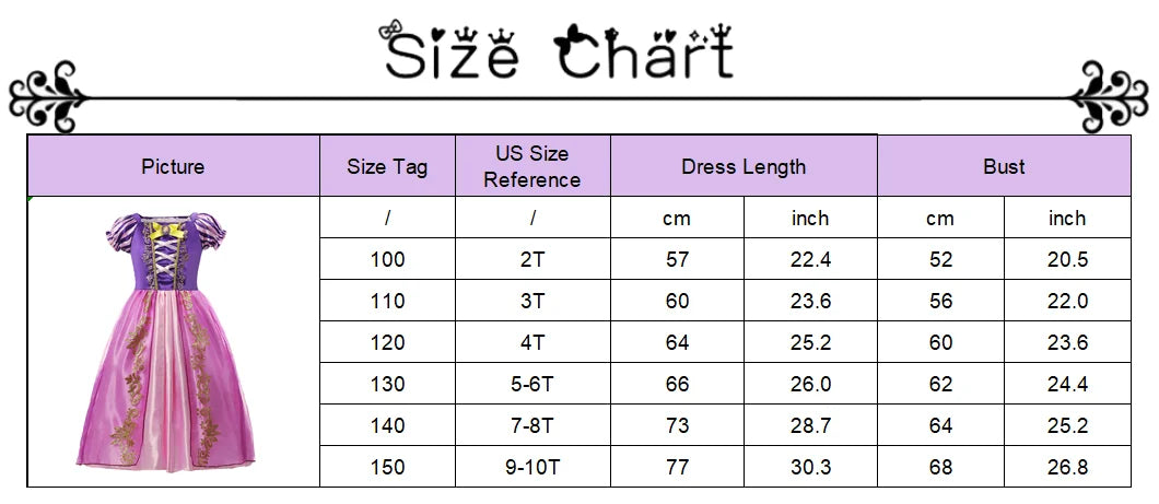 Halloween Birthday Carnival Princess Costume Dress Elsa Anna Snow White Aurora Moana Rapunzel Mermaid Belle for Girls 2-8Y