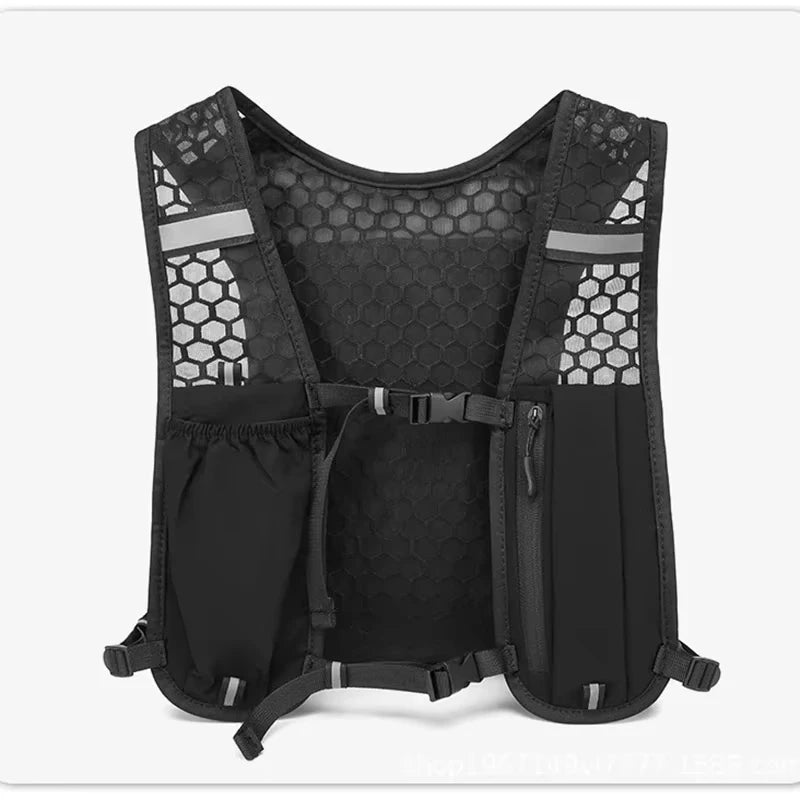 Lightweight Ergonomic Running Hydration Vest, Reflective Water Bottle Backpack for Cycling Walking Kayaking Outdoor Sports