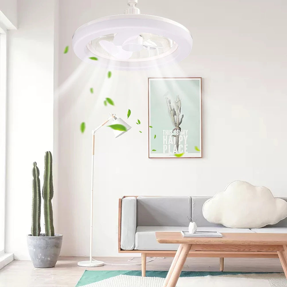 Ceiling Fans with Lights and Remote Socket Ceiling Fan Light Screw in E27 LED Bulb Fan Dimmable LED Fan Light for Bedroom
