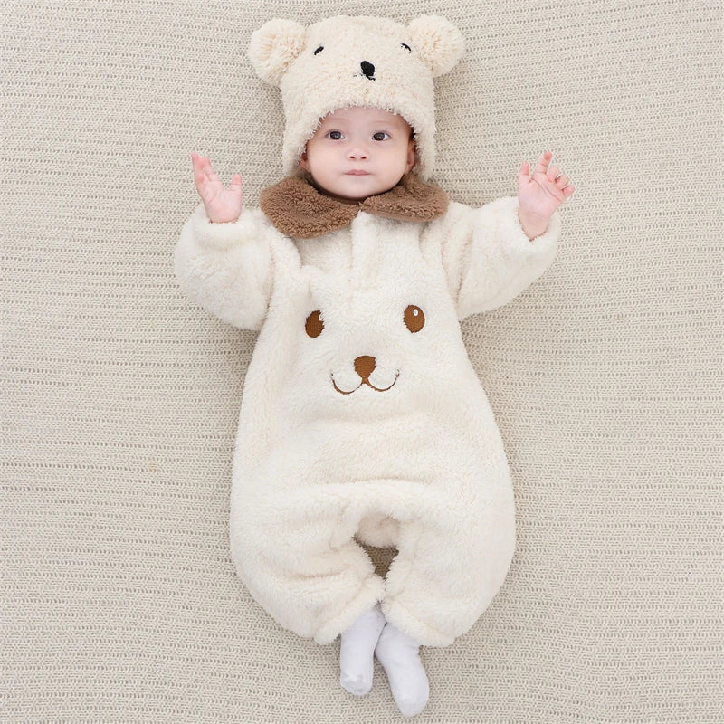 Newborn Baby Bodysuit New Autumn Winter Infant Jacket for Boy Flannel Onesies for Girls Soft Bebe Romper Baby Clothes 0-12 Month