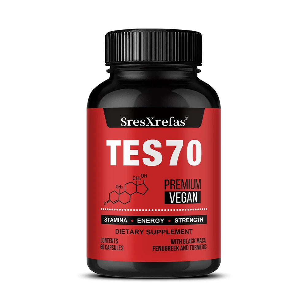 Fenugreek Supplement Capsules, with Turmeric, Black Maca, Endurance, Energy, Strength Support, Improves Mood, Overall Health