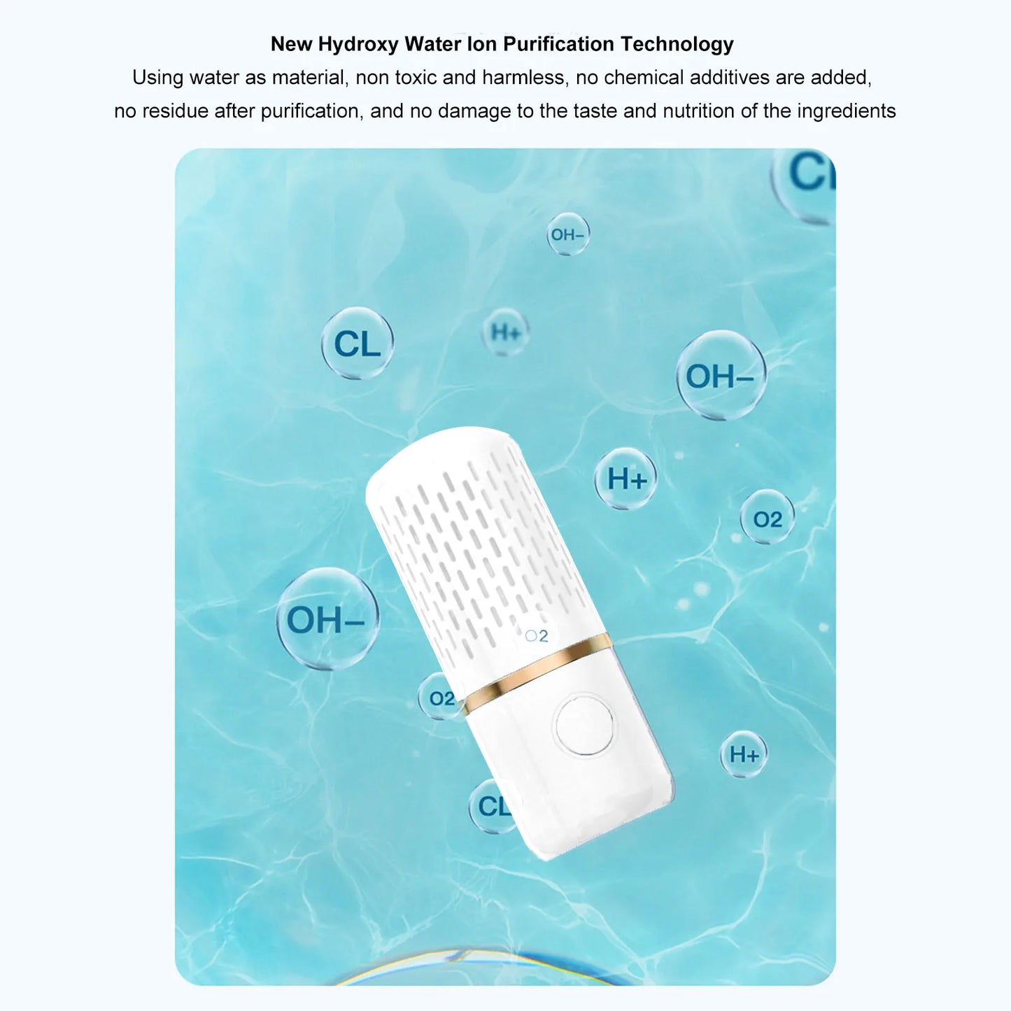 Vegetable Washing Machine Multifunction Wireless USB Charging Auto Capsule Fruit Purifier for Kitchen Vegetable Washing Machine