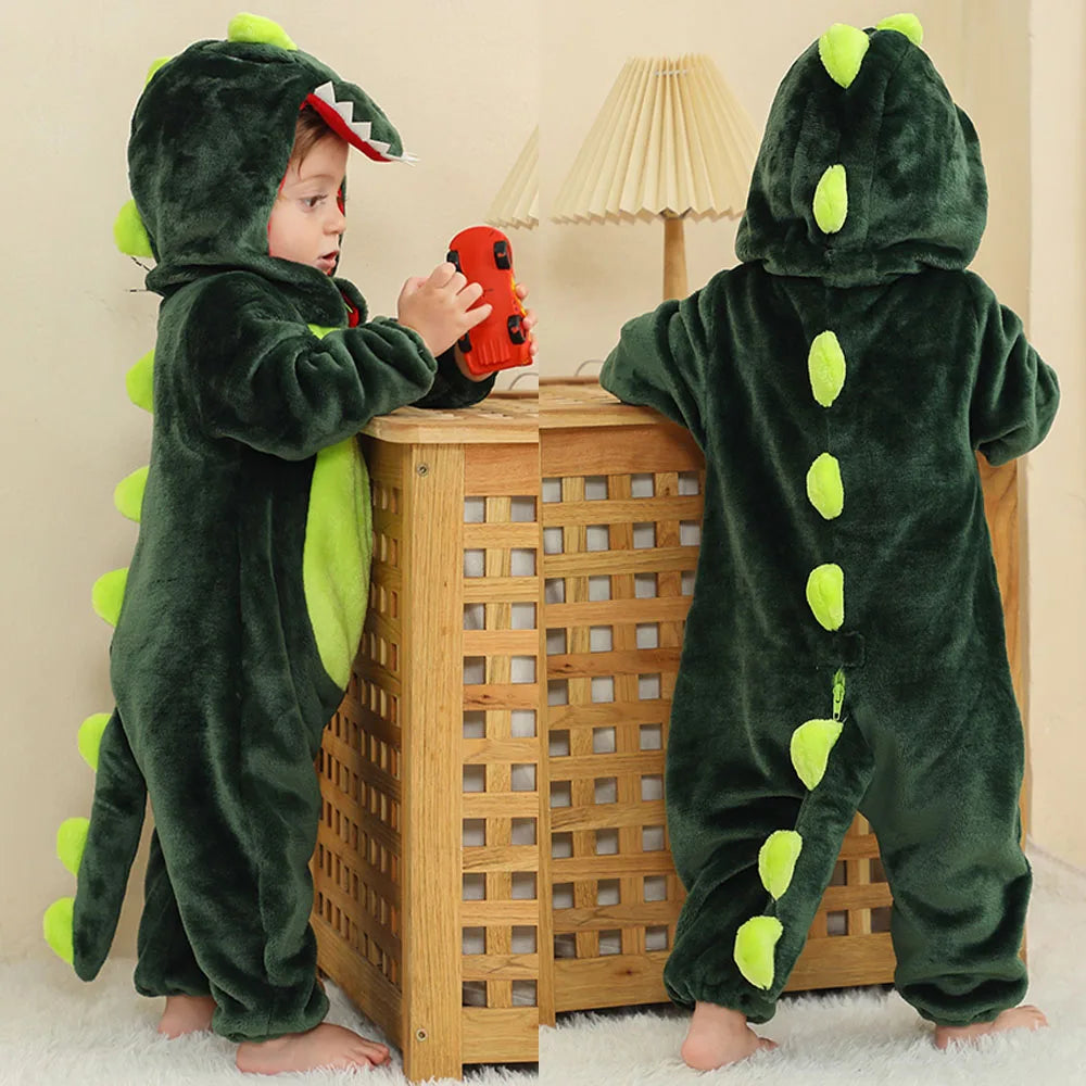 0 to 4 Years Baby Pajamas Winter Cartoon Sleeping Clothes Boys Dinosaur Pijamas Onesies Girls Clothes Toddler Night Bodysuits