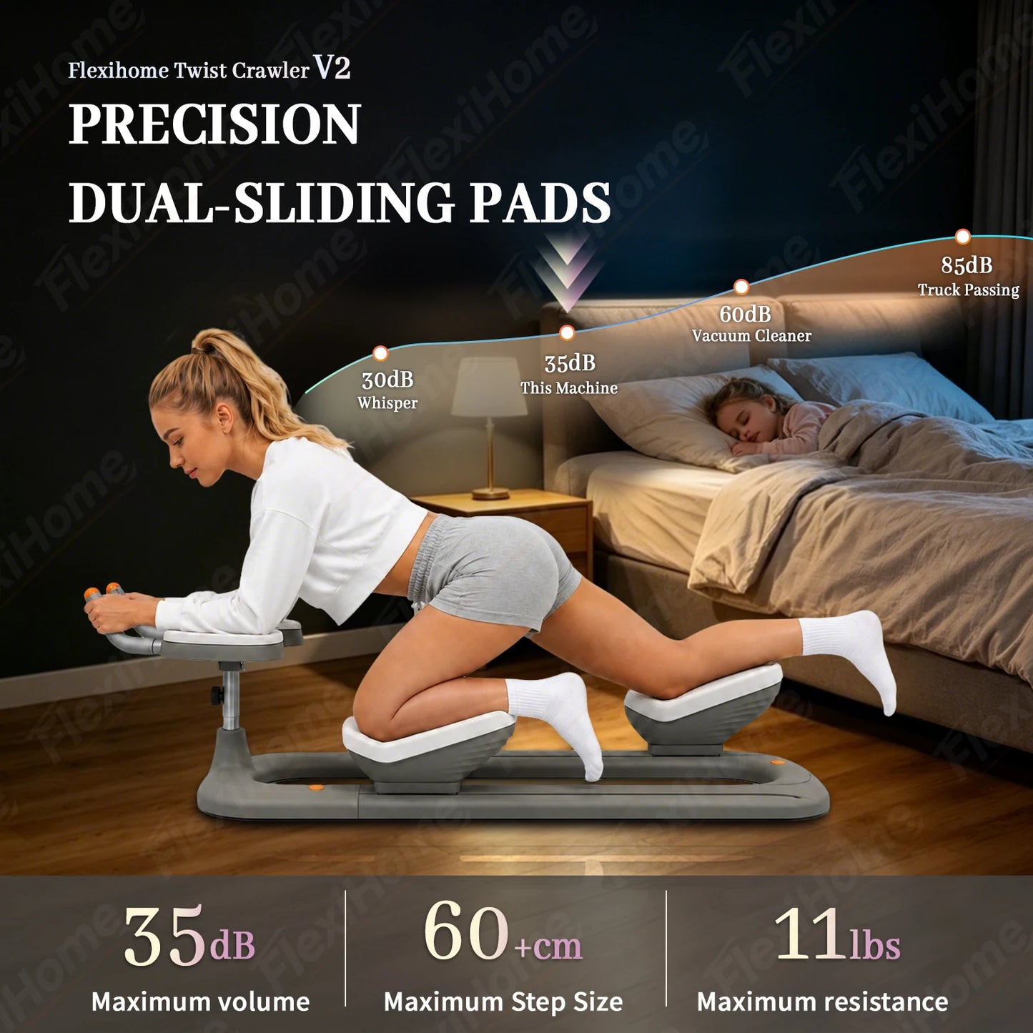 Flexihome ABS Home Training Back Stretching Crawling Machine Waist Workout Fitness Portable Lightweight