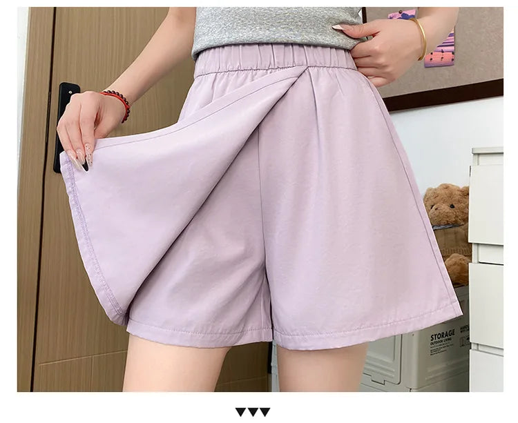 Women's Cargo Skirt Pants 2026 Summer High Waist Loose Fit 5-Pocket Casual Shorts Ice Silk Culottes Streetwear