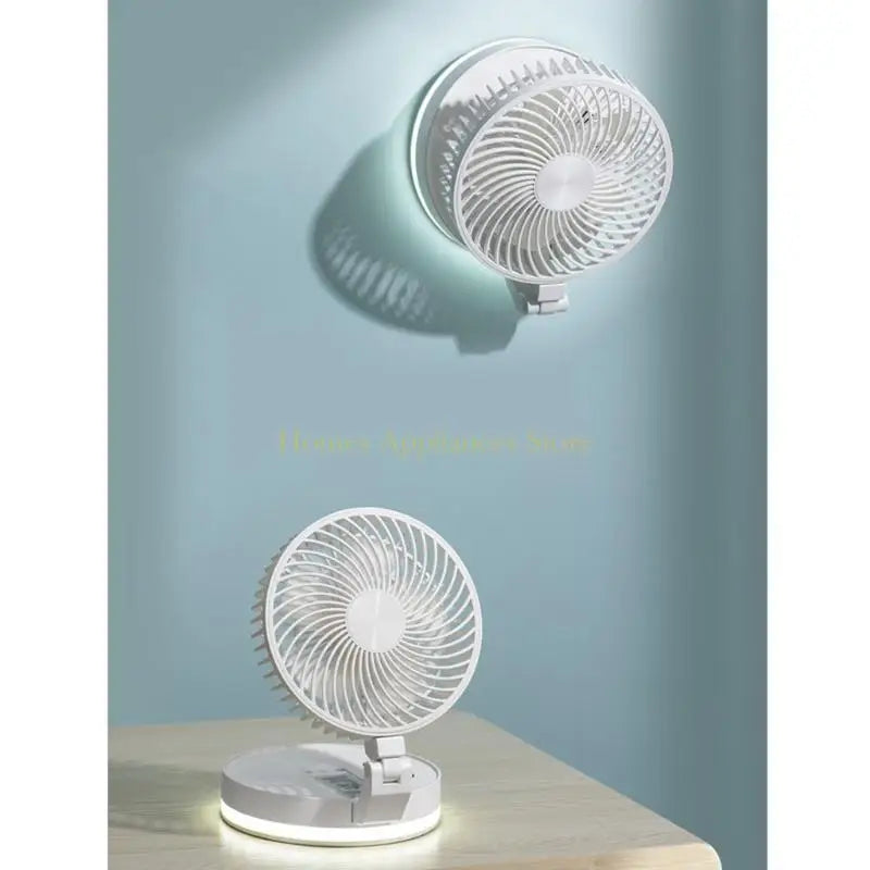 D0AB Multifunctional Folding Fan with Soft Light Portable Air Circulation Fan Remote Control Quiet Office Fan Easy to Use