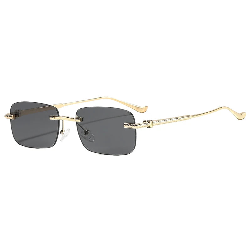 Rimless Sunglasses Rectangle Fashion Popular Women Men Shades Small Square Sun Glasses For Female male Summer Traveling Oculos