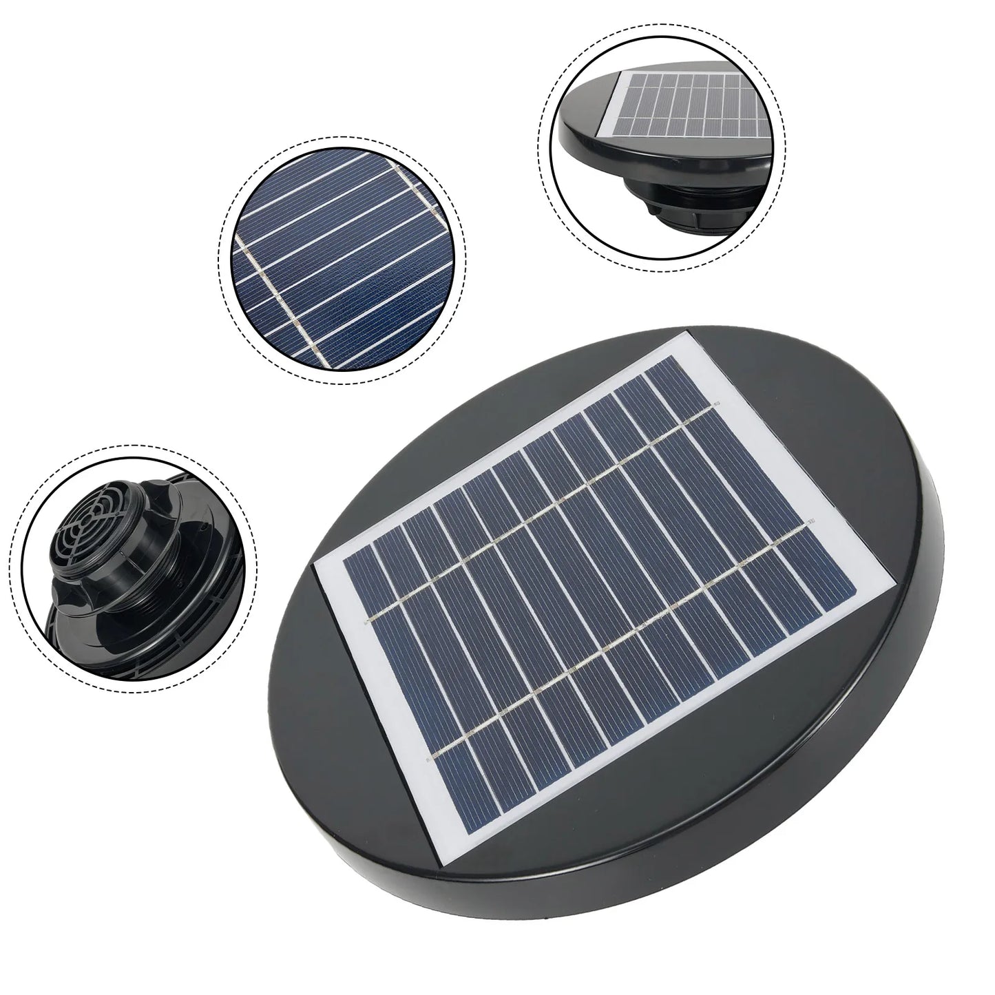 RV Solar Ventilation Fan Solar Powered Roof Fan Warm Air Extractor Fan For RV, Marine, Camper, Shed, Boat, Caravan