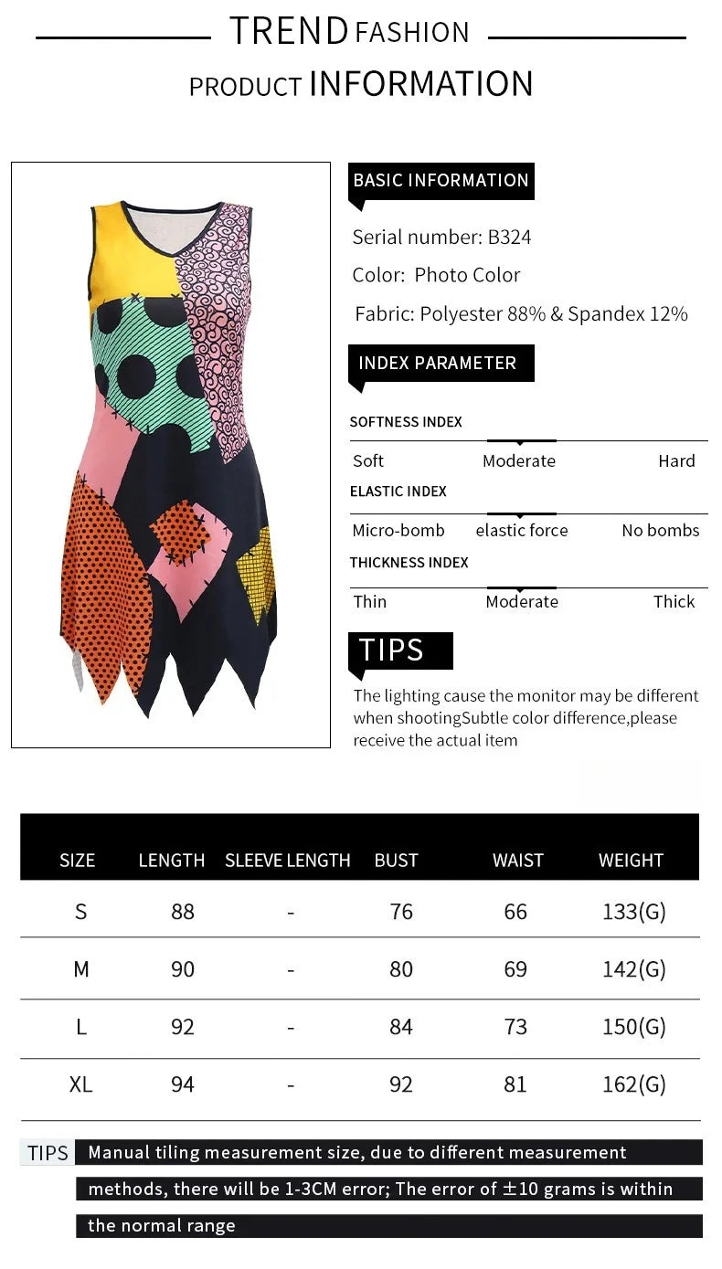 Halloween Cosplay Costume For Women Sally Printed Dresses Party Costume Zenti Carnival Bodysuits Dress Up Female Women Leggings