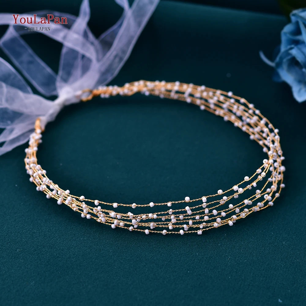 YouLaPan Wedding Rhinestone Sash Belts Pearls Crystal Belt For Girls Bridal Dress Accessories Woman Party Dress Waist Sash SH55