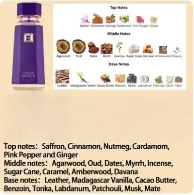 Arab Long Lasting Eau de Parfum Liquid Brun Cocoa Morado Azzure Aoud French Avenue Woody Spicy Vanilla Scent for Men