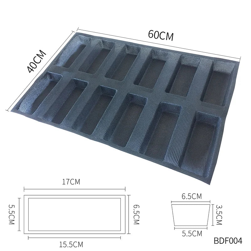 Bluedrop Food Grade Silicone Bread Form Coated Fiberglass Molds Perforated Baking Sheets for Kitchen Commercial Size