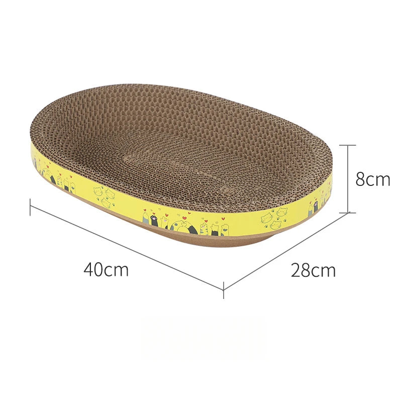 Cat Scratching Board Protect Furniture Grinding Claw Toys Round Oval Corrugated Paper Wear-resistant Cat Nest Scratching Board