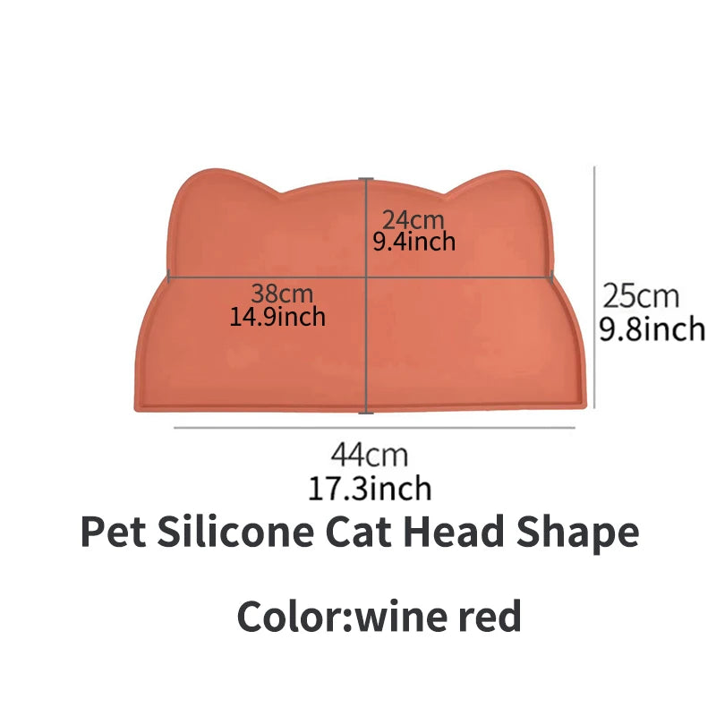 1pc, Pet Placemats, Cat Silicone Placemats for Feeding, Easy to Clean, Anti-Slip, Raised Edges, Suitable for Both Cats and Dogs