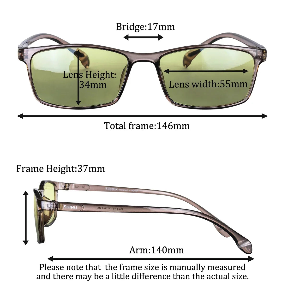 SHINU Blocking Harmful Blue Light Release Beneficial Blue Light EMS Smart Lens Reading Glasses for Man TR90 Frame