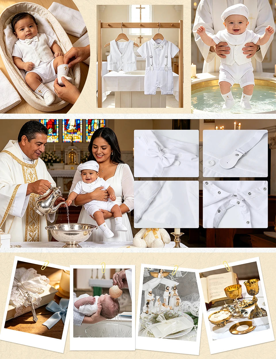 Baby Boys Baptism Outfit Infant Wedding Gentleman Set Christening Formal Birthday Party Suit Suspender Bow Tie Romper