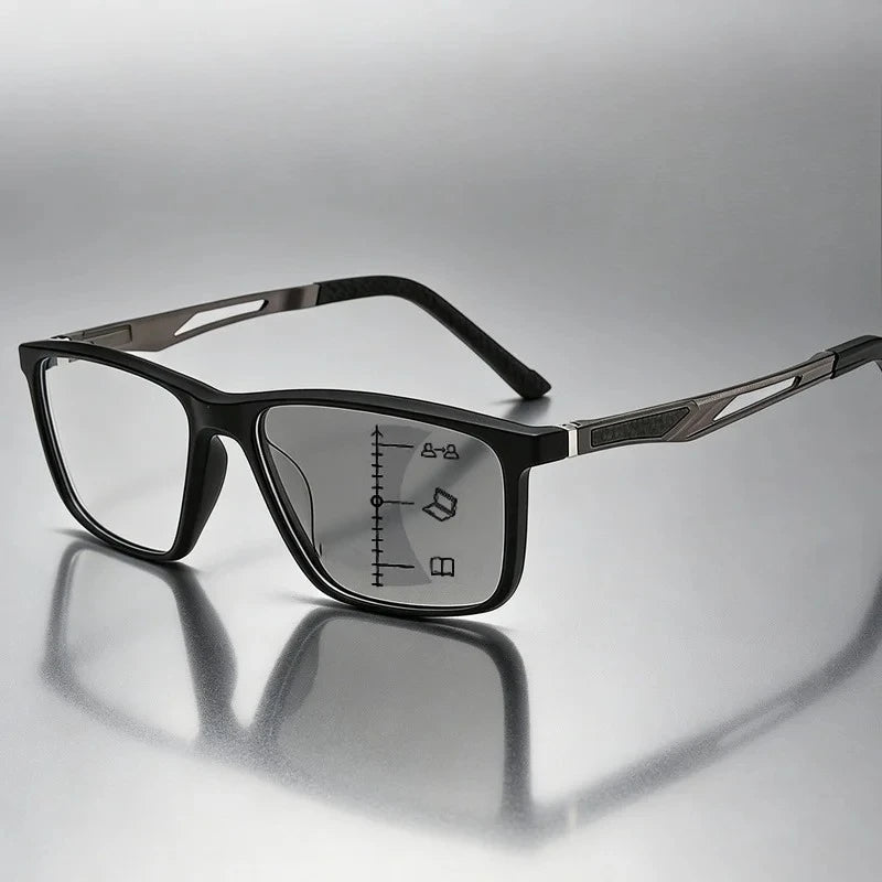 New Multifocal Photochromic Reading Glasses Unisex Ultra-Lightweight TR90 Bifocal Presbyopia Eyewear with Plus Diopter 0 To +4.0