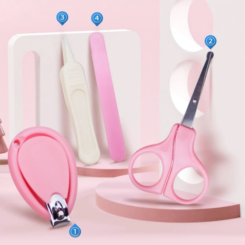 Newborn Baby Nail Scissors Kid Safe Portable Nail Clipper Trimmer Tweezer with Box Baby Nail Care Tools Children Manicure Kit