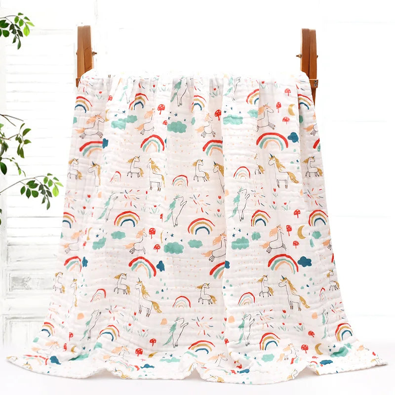 Baby BathTowel Boys Girls 100% Cotton Children Baby Towels Blanket For Newborn Bathrobe 6 Layers Gauze Washcloth Infant Swaddle