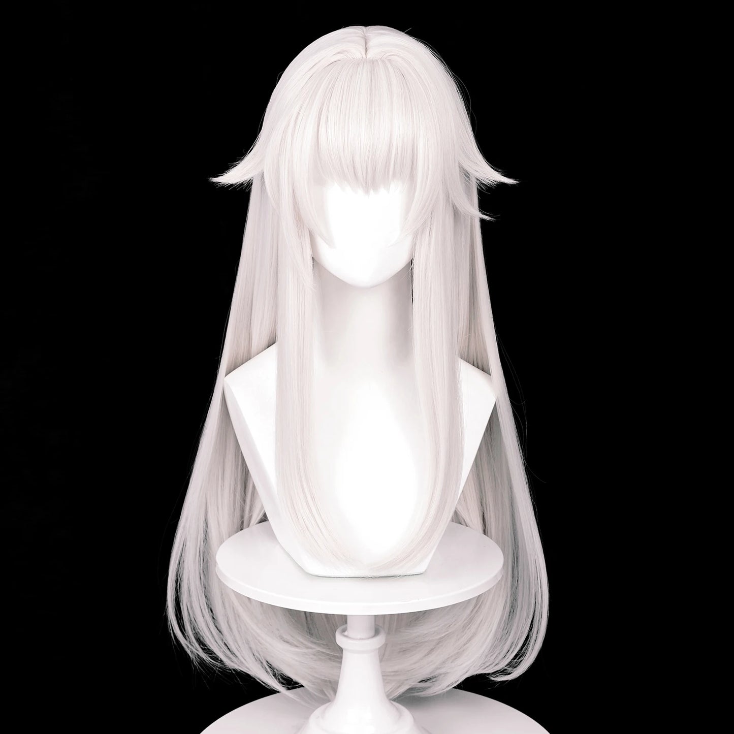 MSIWIGS Game Cosplay Wigs Synthetic Long Straight White Hair Heat Resistant Wig for Halloween Party