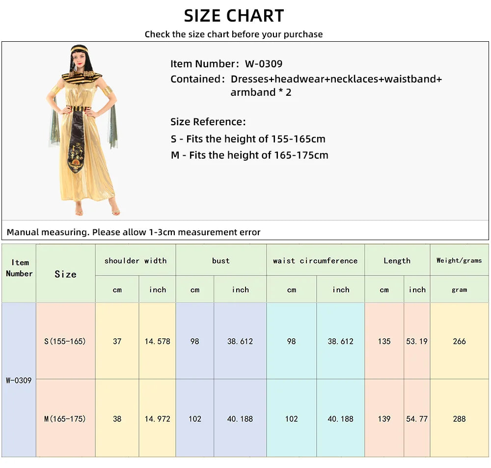 Halloween Ancient Egypt Egyptian Pharaoh Costume for Men King Cleopatra Queen Cosplay Carnival Party Medieval Couple Party Dress