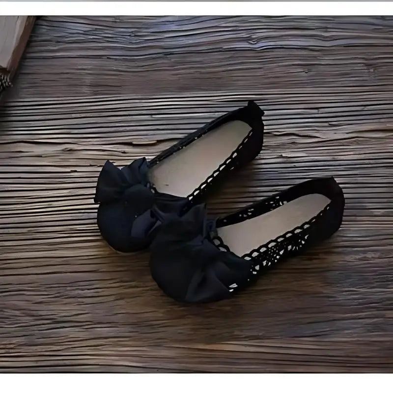 Summer 2026 Women's Flat Bottom Net Shoes Knot Hollow out Design Maternity Fisherman Shoes Casual Versatile Footwear